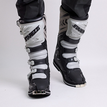 Мотоботы кросс эндуро STAREZZI ROMA Grey/Black